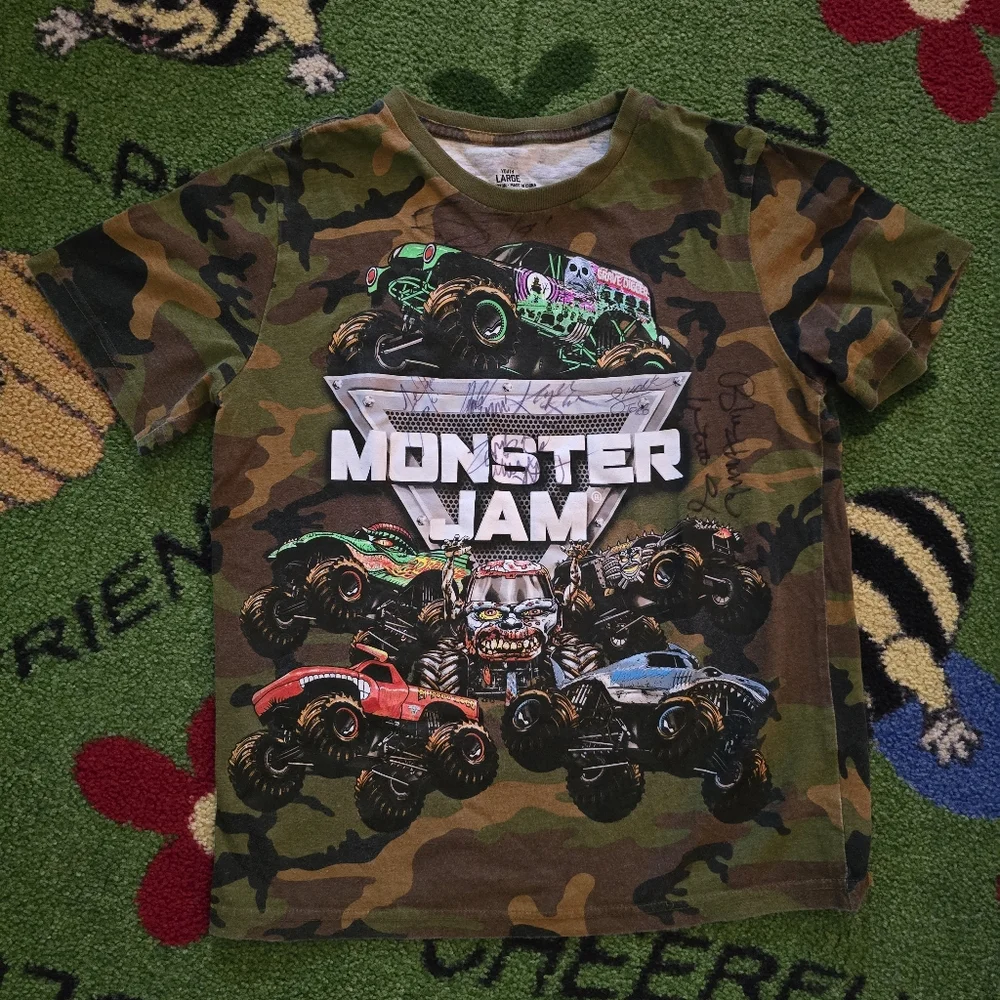 Autographed Monster Jam Shirt Youth Large